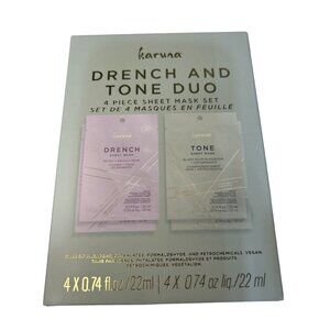Karuna Womens Drench & Tone Duo 4 Piece Sheet Mask Set Paraben Free Vegan New